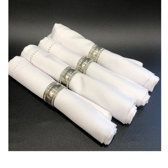 Royal Selangor Pewter Napkin Rings With Wood Storage Box Set of 4 - Picture 14 of 14